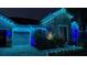 House exterior with stone and blue lighting at 4449 Tour Trce, Land O Lakes, FL 34638