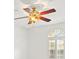 Bedroom with ceiling fan and window with shutters at 5649 Glencrest Blvd, Tampa, FL 33625