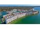 Aerial view of waterfront community with building and location pin at 6020 Shore S Blvd # 411, Gulfport, FL 33707