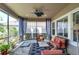Relaxing screened patio with comfortable seating and ceiling fan at 6120 Watercolor Dr, Lithia, FL 33547