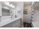 Clean bathroom with updated vanity and walk-in shower at 674 61St S Ave, St Petersburg, FL 33705