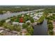 Aerial view highlighting the property's waterfront setting at 7117 E Bank Dr # 2, Tampa, FL 33617