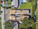 Under construction duplex with attached garages, from above at 126 Ricardo Ne Way, St Petersburg, FL 33704