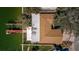 Top-down view of home with large backyard and dock at 11650 4Th E St, Treasure Island, FL 33706