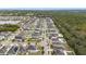 Aerial view showing a street of houses in a residential community at 12152 Ledbury Commons Dr, Gibsonton, FL 33534