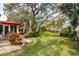 Expansive backyard with mature trees at 1320 Fairway Dr, Dunedin, FL 34698