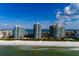 Aerial view of three beachfront condo towers at 1520 Gulf Blvd # 1404, Clearwater Beach, FL 33767