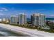 Aerial view of three beachfront condo towers at 1520 Gulf Blvd # 1404, Clearwater Beach, FL 33767