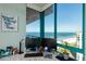 Home office boasts stunning ocean views from dual computer monitors at 1520 Gulf Blvd # 1404, Clearwater Beach, FL 33767