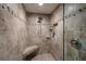 Large walk-in shower with tile surround at 1520 Gulf Blvd # 1404, Clearwater Beach, FL 33767