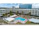 Complex with pool and building view from above at 2506 N Rocky Point Dr # 272, Tampa, FL 33607