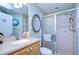 Light and bright bathroom with a walk-in shower at 38902 Inez Ave, Zephyrhills, FL 33542