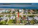 Wide aerial view showing the home's location near the water at 5934 Bayou Grande Ne Blvd, St Petersburg, FL 33703