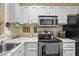 Kitchen boasts granite countertops and white cabinets at 8615 Carroll Oaks Dr, Tampa, FL 33614