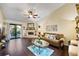 Living room with fireplace and sliding glass doors at 8615 Carroll Oaks Dr, Tampa, FL 33614