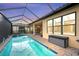 Relaxing screened pool area at sunset at 10804 Wicker Park Pl, Palmetto, FL 34221