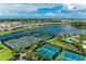 Aerial view of community tennis courts at 10804 Wicker Park Pl, Palmetto, FL 34221