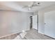 Well-lit bedroom featuring wood-look floors and ceiling fan at 12914 Gordon Rd, Riverview, FL 33579