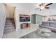 Carpeted stairs leading to the second floor at 13614 Wild Ginger St, Riverview, FL 33579