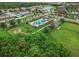 Aerial view of community amenities, including pool and playground at 1966 Hawks View Dr, Ruskin, FL 33570