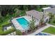 Community pool and clubhouse viewed from above at 2815 Holly Bluff Ct, Plant City, FL 33566