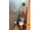 Small bathroom with toilet and wall-mounted shelving at 2815 Holly Bluff Ct, Plant City, FL 33566