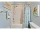 Simple bathroom with a shower/tub combo and a single vanity at 302 Latitude Pl, Apollo Beach, FL 33572