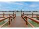 Private wooden dock extending into the water with views at 9341 Blind Pass Rd, St Pete Beach, FL 33706