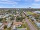 Aerial view of a house and neighborhood, featuring a cityscape in the distance at 2715 9Th N Ave, St Petersburg, FL 33713