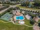 Aerial view of community amenities including pool and courts at 17443 Glenapp Dr, Land O Lakes, FL 34638
