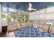 Relaxing screened porch with seating area and view of backyard at 2755 Morningside Dr, Clearwater, FL 33759