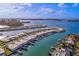 Bird's-eye view of waterfront community with boat slips at 407 Boca Ciega Point N Blvd, St Petersburg, FL 33708