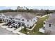 Aerial view of townhouse community with lush landscaping at 9642 Sweetwell Pl, Riverview, FL 33569