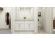 Bathroom with double vanity and walk-in shower at 13582 Newbridge St, Spring Hill, FL 34609