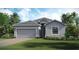 Single-story home with gray siding, stone accents, and a two-car garage at 15053 Sea Salt Way, Bradenton, FL 34211