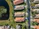 Aerial view of houses near a lake at 15707 Crystal Waters Dr, Wimauma, FL 33598