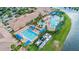 Community pool and clubhouse aerial view at 15767 Crystal Waters Dr, Wimauma, FL 33598