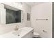 Stylish bathroom, featuring a white vanity, and a grey tile shower at 3009 Jim Johnson Rd, Plant City, FL 33566