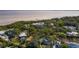 Aerial view highlighting a charming house in a waterfront community at 407 Bay View St, Safety Harbor, FL 34695