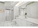 Clean bathroom with a shower, toilet and vanity at 4339 Cheval Blvd, Lutz, FL 33558