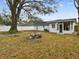 Spacious backyard with firepit and mature trees at 4920 Steel Dust Ln, Lutz, FL 33559