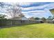 Large backyard with wooden fence and grass at 6932 Oakcrest Way, Zephyrhills, FL 33542