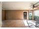 Screened porch with brick floor and ceiling fan at 16116 Loneoak View Dr, Lithia, FL 33547