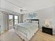 Beach-themed bedroom with king-size bed and balcony access at 19440 Gulf Blvd # 301, Indian Rocks Beach, FL 33785