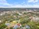 Wide aerial view of home, community, tennis court and pond at 291 Winchester Way, Palm Harbor, FL 34684