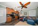 Basement recreation area with kitchenette and sofa at 308 Druid W Rd, Clearwater, FL 33756