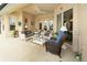 Relaxing covered patio with wicker furniture at 34303 Sahalee Loop, Dade City, FL 33525