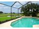 Enclosed pool area with golf course view at 34303 Sahalee Loop, Dade City, FL 33525