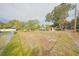 Large backyard with chain link fence and mature trees at 723 Ornelda Sw St, Ruskin, FL 33570