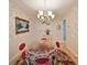 Bright dining room with glass-top table and red chairs at 723 Ornelda Sw St, Ruskin, FL 33570